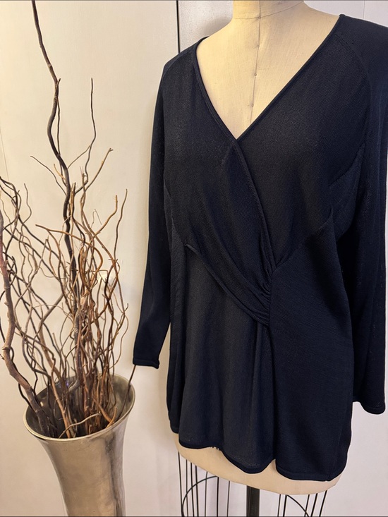 Jones New York Sweaters - Jones New York Black Wrap-Detail Long Sleeve sweater